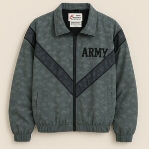 Skilcraft Army Jacket Windbreaker Digital‎ Camo Military Full Zip M Reflective
